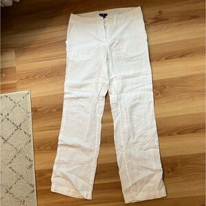 H&M low rise white linen pants